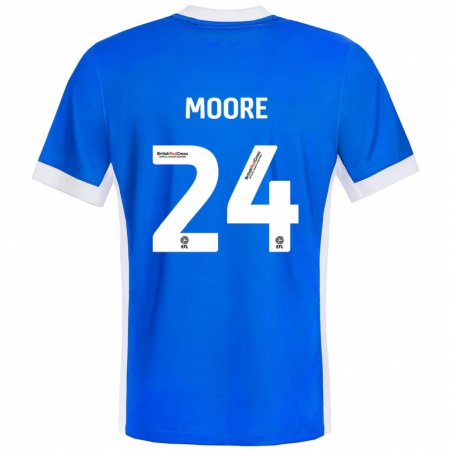 Kandiny Mujer Camiseta Jade Ellis Moore #24 Azul Blanco 1ª Equipación 2024/25 La Camisa Chile