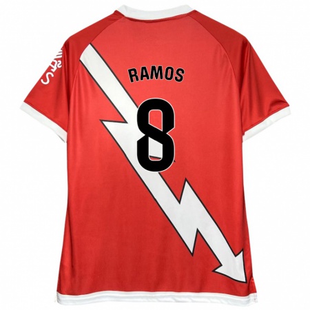 Kandiny Mujer Camiseta Iván Ramos #8 Blanco Rojo 1ª Equipación 2024/25 La Camisa Chile