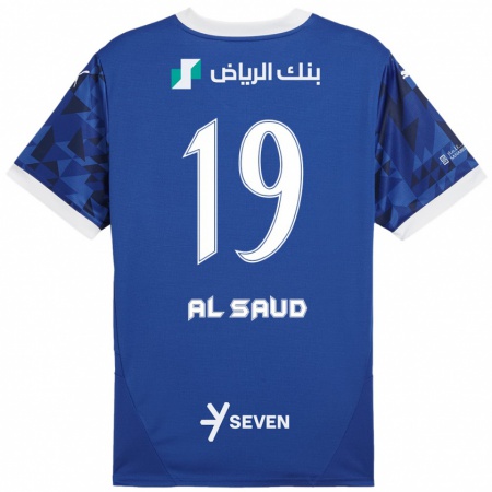 Kandiny Mujer Camiseta Manal Al Saud #19 Azul Oscuro Blanco 1ª Equipación 2024/25 La Camisa Chile