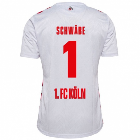 Kandiny Mujer Camiseta Marvin Schwäbe #1 Blanco Rojo 1ª Equipación 2024/25 La Camisa Chile