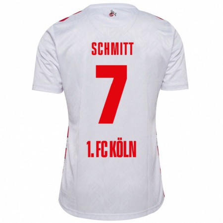 Kandiny Mujer Camiseta Oliver Schmitt #7 Blanco Rojo 1ª Equipación 2024/25 La Camisa Chile