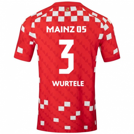 Kandiny Mujer Camiseta Fabienne Würtele #3 Blanco Rojo 1ª Equipación 2024/25 La Camisa Chile