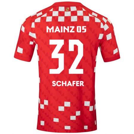 Kandiny Mujer Camiseta Ann-Christin Schäfer #32 Blanco Rojo 1ª Equipación 2024/25 La Camisa Chile