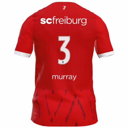 Kandiny Mujer Camiseta Drew Murray #3 Rojo 1ª Equipación 2024/25 La Camisa Chile