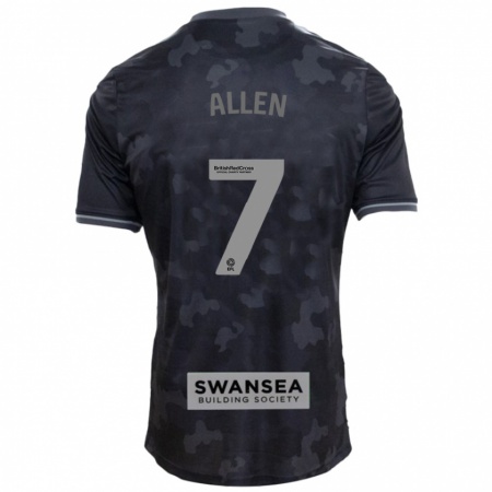 Kandiny Mujer Camiseta Joe Allen #7 Negro 2ª Equipación 2024/25 La Camisa Chile