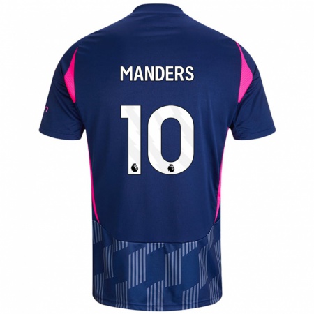 Kandiny Mujer Camiseta Holly Manders #10 Azul Real Rosa 2ª Equipación 2024/25 La Camisa Chile