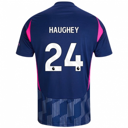 Kandiny Mujer Camiseta Ella Haughey #24 Azul Real Rosa 2ª Equipación 2024/25 La Camisa Chile