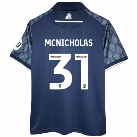 Kandiny Mujer Camiseta Luke Mcnicholas #31 Negro 2ª Equipación 2024/25 La Camisa Chile