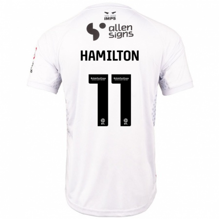 Kandiny Mujer Camiseta Ethan Hamilton #11 Rojo Blanco 2ª Equipación 2024/25 La Camisa Chile