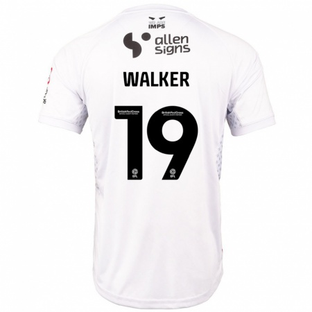 Kandiny Mujer Camiseta Tyler Walker #19 Rojo Blanco 2ª Equipación 2024/25 La Camisa Chile