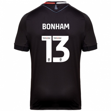 Kandiny Mujer Camiseta Jack Bonham #13 Negro 2ª Equipación 2024/25 La Camisa Chile