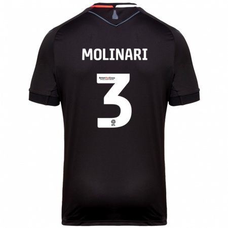 Kandiny Mujer Camiseta Lucia Molinari #3 Negro 2ª Equipación 2024/25 La Camisa Chile