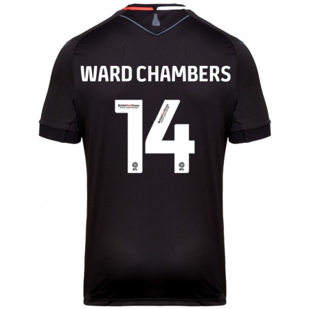 Kandiny Mujer Camiseta Courtnay Ward-Chambers #14 Negro 2ª Equipación 2024/25 La Camisa Chile