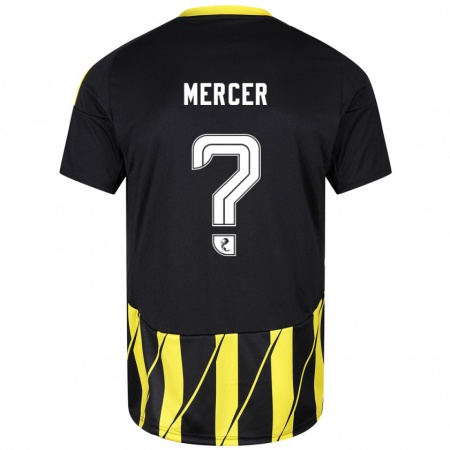 Kandiny Mujer Camiseta Jamie Mercer #0 Negro Amarillo 2ª Equipación 2024/25 La Camisa Chile