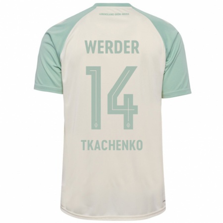 Kandiny Mujer Camiseta Oleksandr Tkachenko #14 Blanquecino Verde Claro 2ª Equipación 2024/25 La Camisa Chile