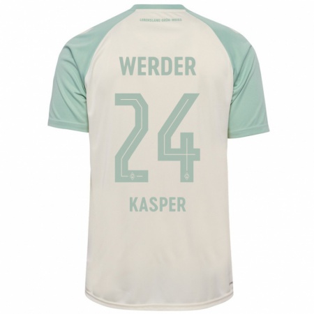 Kandiny Mujer Camiseta Dominik Kasper #24 Blanquecino Verde Claro 2ª Equipación 2024/25 La Camisa Chile