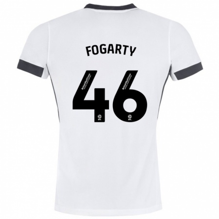 Kandiny Mujer Camiseta Tom Fogarty #46 Blanco Negro 2ª Equipación 2024/25 La Camisa Chile