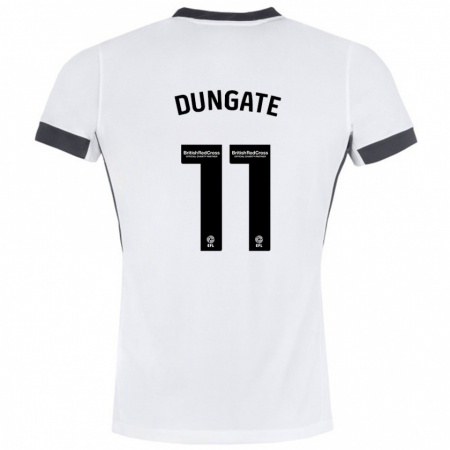 Kandiny Mujer Camiseta Katie Dungate #11 Blanco Negro 2ª Equipación 2024/25 La Camisa Chile