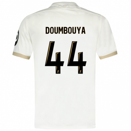 Kandiny Mujer Camiseta Amidou Doumbouya #44 Blanco Dorado 2ª Equipación 2024/25 La Camisa Chile