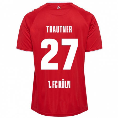 Kandiny Mujer Camiseta Tobias Trautner #27 Rojo Blanco 2ª Equipación 2024/25 La Camisa Chile