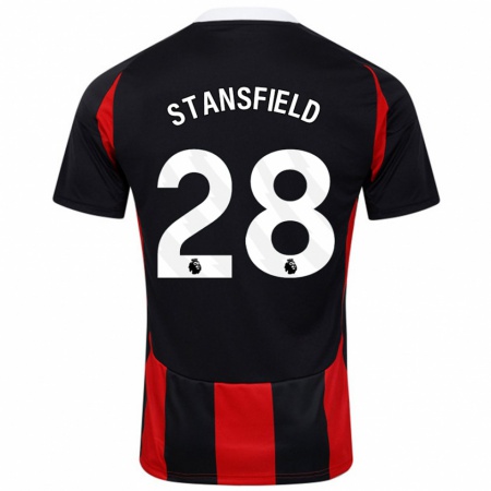 Kandiny Mujer Camiseta Jay Stansfield #28 Negro Rojo 2ª Equipación 2024/25 La Camisa Chile