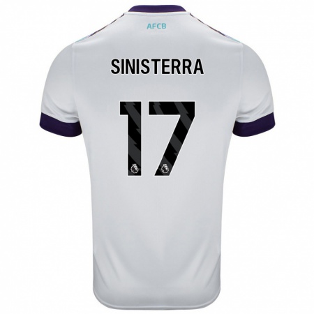 Kandiny Mujer Camiseta Luis Sinisterra #17 Blanco Verde Púrpura 2ª Equipación 2024/25 La Camisa Chile