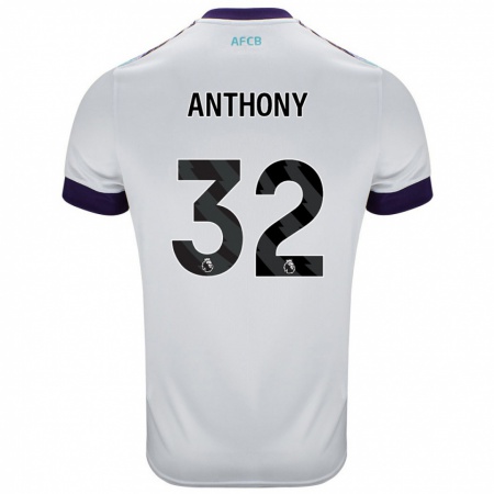 Kandiny Mujer Camiseta Jaidon Anthony #32 Blanco Verde Púrpura 2ª Equipación 2024/25 La Camisa Chile