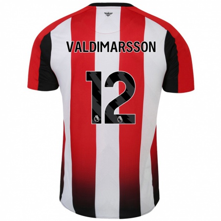 Kandiny Niño Camiseta Hákon Rafn Valdimarsson #12 Rojo Blanco 1ª Equipación 2024/25 La Camisa Chile