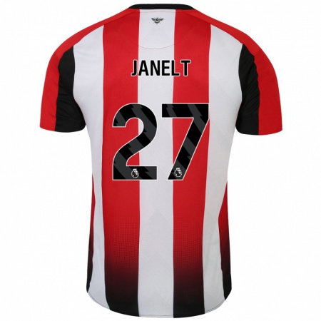 Kandiny Niño Camiseta Vitaly Janelt #27 Rojo Blanco 1ª Equipación 2024/25 La Camisa Chile