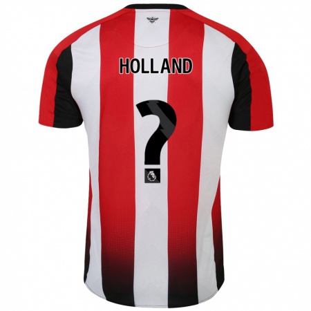 Kandiny Niño Camiseta Isaac Holland #0 Rojo Blanco 1ª Equipación 2024/25 La Camisa Chile