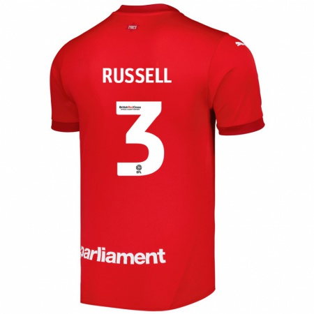 Kandiny Niño Camiseta Jon Russell #3 Rojo 1ª Equipación 2024/25 La Camisa Chile