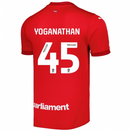 Kandiny Niño Camiseta Vimal Yoganathan #45 Rojo 1ª Equipación 2024/25 La Camisa Chile