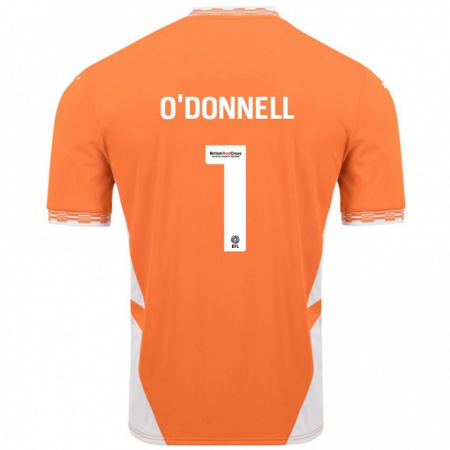 Kandiny Niño Camiseta Richard O'donnell #1 Naranja Blanco 1ª Equipación 2024/25 La Camisa Chile