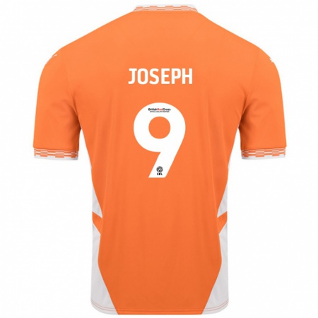 Kandiny Niño Camiseta Kyle Joseph #9 Naranja Blanco 1ª Equipación 2024/25 La Camisa Chile