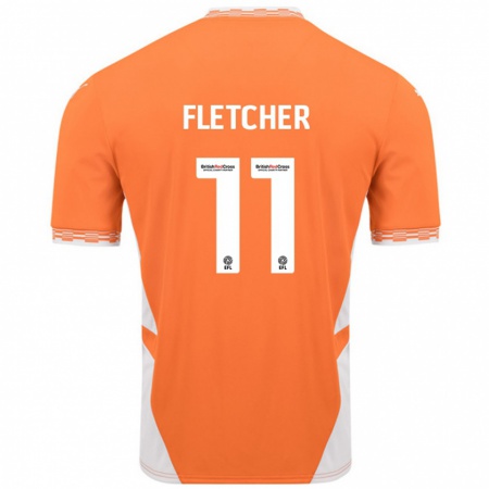 Kandiny Niño Camiseta Ashley Fletcher #11 Naranja Blanco 1ª Equipación 2024/25 La Camisa Chile