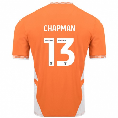 Kandiny Niño Camiseta Mackenzie Chapman #13 Naranja Blanco 1ª Equipación 2024/25 La Camisa Chile