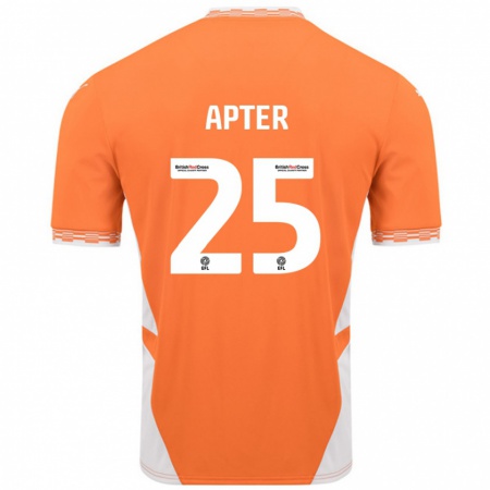 Kandiny Niño Camiseta Rob Apter #25 Naranja Blanco 1ª Equipación 2024/25 La Camisa Chile