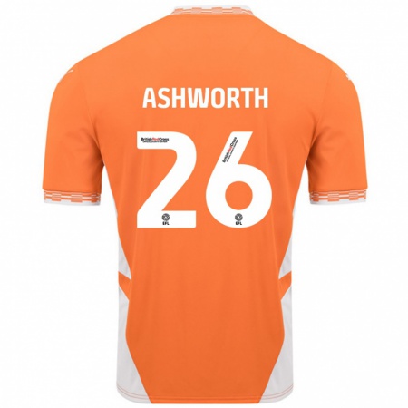 Kandiny Niño Camiseta Zac Ashworth #26 Naranja Blanco 1ª Equipación 2024/25 La Camisa Chile