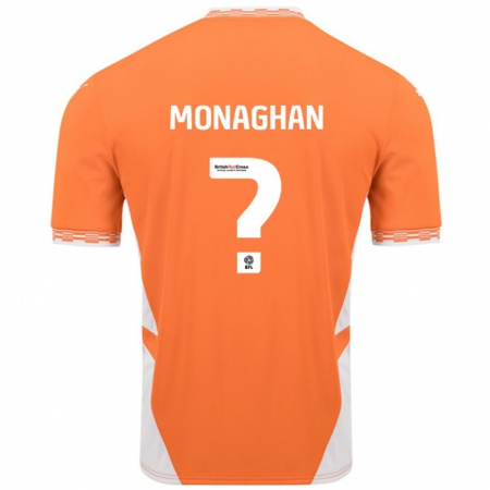 Kandiny Niño Camiseta Kayleigh Monaghan #0 Naranja Blanco 1ª Equipación 2024/25 La Camisa Chile