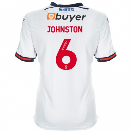 Kandiny Niño Camiseta George Johnston #6 Blanco 1ª Equipación 2024/25 La Camisa Chile