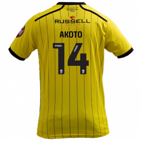 Kandiny Niño Camiseta Nick Akoto #14 Amarillo 1ª Equipación 2024/25 La Camisa Chile