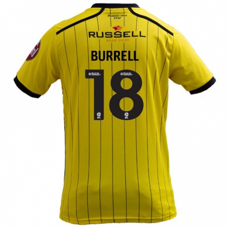 Kandiny Niño Camiseta Rumarn Burrell #18 Amarillo 1ª Equipación 2024/25 La Camisa Chile