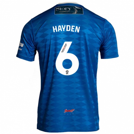 Kandiny Niño Camiseta Aaron Hayden #6 Azul 1ª Equipación 2024/25 La Camisa Chile