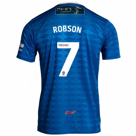 Kandiny Niño Camiseta Ethan Robson #7 Azul 1ª Equipación 2024/25 La Camisa Chile