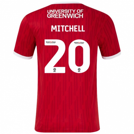 Kandiny Niño Camiseta Zach Mitchell #20 Rojo Blanco 1ª Equipación 2024/25 La Camisa Chile