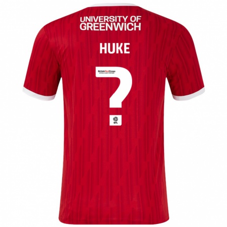 Kandiny Niño Camiseta Ryan Huke #0 Rojo Blanco 1ª Equipación 2024/25 La Camisa Chile