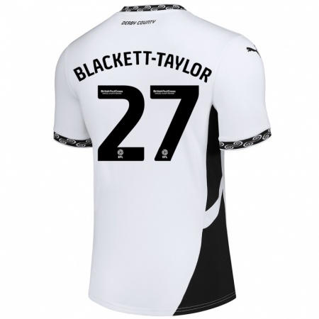 Kandiny Niño Camiseta Corey Blackett-Taylor #27 Blanco Negro 1ª Equipación 2024/25 La Camisa Chile