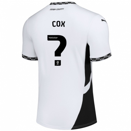 Kandiny Niño Camiseta Daniel Cox #0 Blanco Negro 1ª Equipación 2024/25 La Camisa Chile