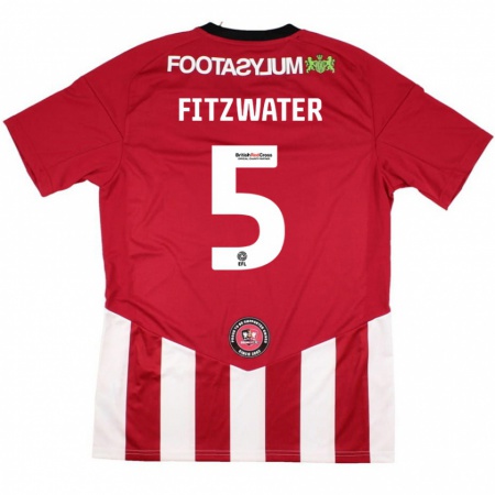 Kandiny Niño Camiseta Jack Fitzwater #5 Rojo Blanco 1ª Equipación 2024/25 La Camisa Chile