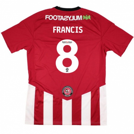 Kandiny Niño Camiseta Ed Francis #8 Rojo Blanco 1ª Equipación 2024/25 La Camisa Chile